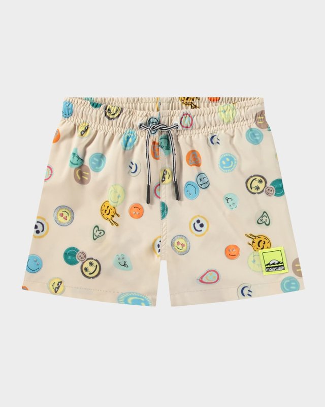 Boy's Niko Printed Swim Shorts, Size 3T-6